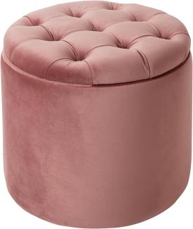 riess-ambiente. de Eleganter Hocker MODERN BAROCK 50cm Altrosa Samt Couchtisch Tisch Aufbewahrungskorb Sitzhocker