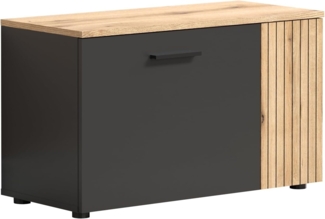 Garderobe Sitzbank Esteban in grau und Eiche Evoke 80 cm
