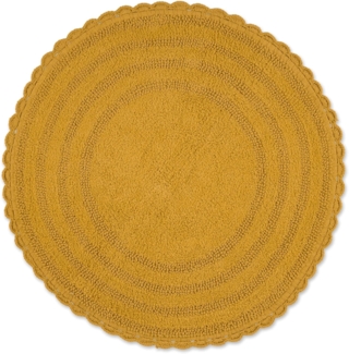 DII Crochet Collection Wende-Badematte, rund, Durchmesser 69,8 cm, Honiggold
