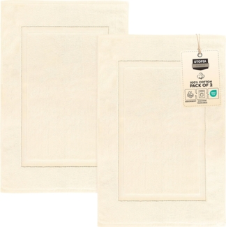 Utopia Towels UT1044 Badematten aus Baumwolle, gebändert, elfenbeinfarben, ohne Badezimmerteppich, 53,3x86,4 cm, 100% ringgesponnene Baumwolle, sehr saugfähig und maschinenwaschbar,