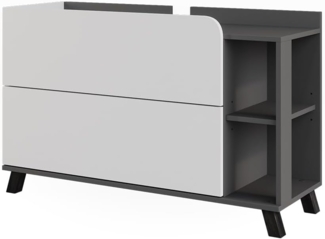 Vicco Waschbeckenunterschrank Karen, Anthrazit/Weiß, 100 x 65 cm mit 2 Schubladen