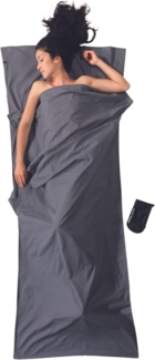 Cocoon Leicht-Reiseschlafsack,Rechteck, 220x90 cm, 100% Baumwolle,elephant grey