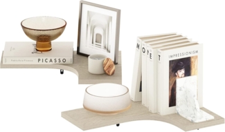 Furinno Hermite Klapptisch zur Wandmontage, Holzwerkstoff, Metropolitan Pine, L-Shape