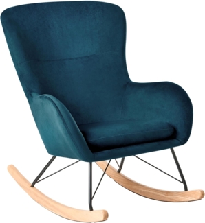 Schaukelsessel Samtstoff seeblau ELLAN