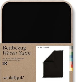 Schlafgut Woven Satin Bettwäsche|Bettbezug einzeln 135x200 - 140x200 cm| off-black