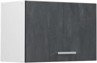 Vicco Hängeschrank R-Line, Schwarz Beton/Weiß, 60 cm Flach