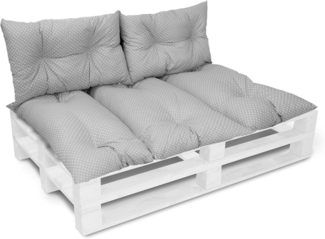 Amilian Stuhlkissen - Sitzkissen - Palettenkissen - 80x120 cm + 2 x 40 x 60 cm, 3er Set - Gartenbankauflage - Pallettensitzkissen - Bankkissen
