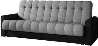 Designer Sofa Vido mit Schlaf- und Klappfunktion Schwarz/Grau