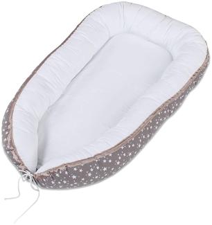 babybay Kuschelnest, taupe Sterne weiß