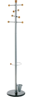 ALCO-Albert 2807 Standgarderobe mit Marmorfuß, ca. 175 cm, silber