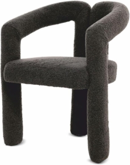 Casa Padrino Luxus Esszimmer Stuhl mit Armlehnen Dunkelgrau 60 x 65 x H. 80 cm