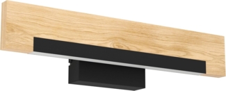 EGLO LED Wandlampe Camacho, 1 flammige Wandleuchte dimmbar, Wandstrahler innen aus Stahl, Holz und Kunststoff, Wohnzimmerlampe, Flurlampe in Schwarz, Natur, Weiß, FSC zertifiziert