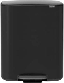 Brabantia BO Treteimer Mülleimer, Stahl, Matt Black, 60L