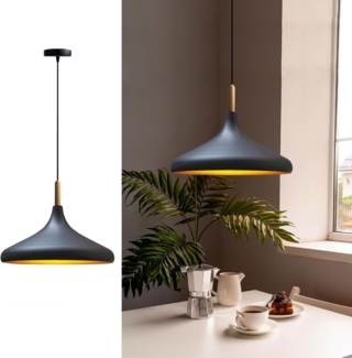 Bamyum Pendelleuchte Bamyum Pendelleuchte I Champion I Ø35 cm Holz-Metall E27 Moderne Lampe, ohne Leuchtmittel