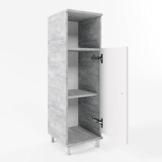 VICCO Badschrank FYNN Weiß / Grau Beton - Badezimmerschrank Badregal Midischrank