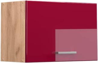 Vicco Küchenschrank Küchenzeile R-Line, Bordeaux Hochglanz, Hängeschrank 60 cm (flach)