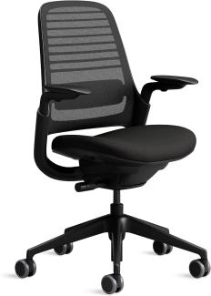 Steelcase Series 1 Bürostuhl mit Netzrücken in Schwarz und Sitzbezug in Onyx Schwarz