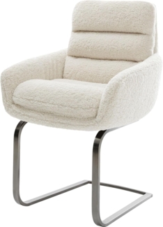 Freischwinger Abelia-Flex mit Armlehnen Teddystoff Beige Freischwinger flach Graphit