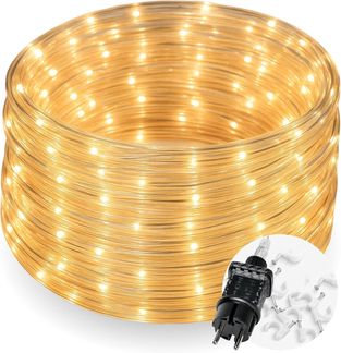 COZY HOME LED-Lichterkette Schlauch LED Stecker & Solar -, 200 LED I 8 Modi & Timer I 12m I Lichtschlauch I Outdoor
