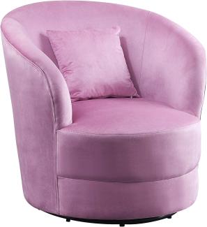 Atlantic Home Collection Sessel Colin, 360Grad, Polyester,Samt, Rosa, BxTxH: 84 x 85 x 84 cm