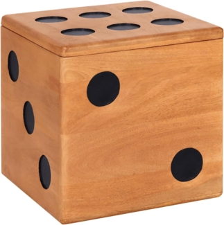 riess-ambiente Beistelltisch CUBE 40cm natur – stapelbar, Massivholz, Sitzhocker mit Fach (Einzelartikel, 1-St), würfelförmiger Holztisch mit Stauraum – ideal fürs Wohnzimmer