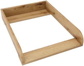 regalik Wickelaufsatz für Kullen von IKEA, Wickeltischaufsatz für 40 cm Kommoden, Abnehmbar Wickelkommode aufsatz, Abgerundeten Frontplatten, Oak, 72x54 cm