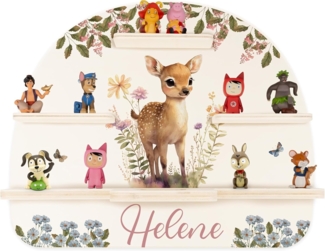 Kidsmood - Tonie Regal für Kinderzimmer, personalisiert mit deinem Namen - magnetisches Wandregal für Tonie Hör-Figuren & Tonie-Box - Rehlein