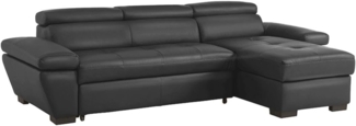 Vente-unique - Ecksofa Leder mit Schlaffunktion - Ecke Rechts - Anthrazit - JONOVA