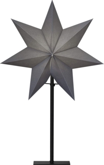 Standstern "Ozen", ohne Lochung, grau, E14, 55 cm