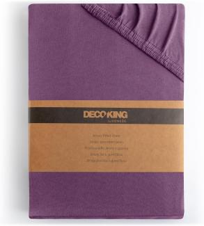 DecoKing Spannbettlaken 100x200 120x200 cm 100% gekämmte Baumwolle Pflaume Violett Spannbetttücher Jersey Boxspringbett Amber 100x200 120x200