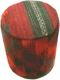 Sonderform,XS / 80 cm Ø Rund & kleiner,Mehrfarbig,Patchwork,Schurwolle,Afghanistan