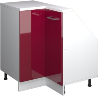 Eck-Küchenschrank für Dachschrägen R-Line Rot Hochglanz 75.6 cm mit 1 Tür Vicco