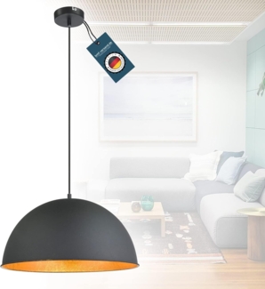 Hängeleuchte Esszimmer Pendelleuchte Wohnzimmer Hängelampe schwarz gold m. Tuch