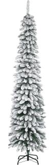 HOMCOM Künstlicher Weihnachtsbaum 210 cm Christbaum mit 490 Spitzen, klappbar Metallständer, Künstlicher Baum, für Weihnachten Deko, grün+weiß