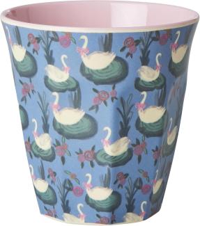 Rice Melamin Becher Swan Lake Medium Melaminbecher Blau Schwanensee Print