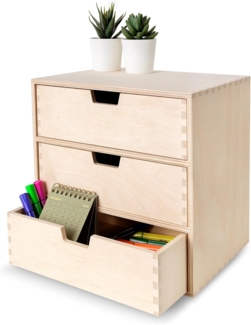 Creative Deco Schubladenbox Schubladenelement Mini-Kommode für Kleinigkeiten aus Birkensperrholz, (3-St)