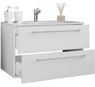 Badinos Waschbeckenunterschrank 80cm Waschbecken Unterschrank Badzimmer weiß