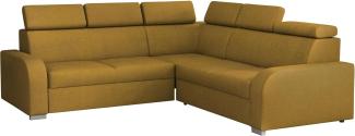 Ecksofa Apollo 2rR2p mit Schlaffunktion und Bettkasten, L-Form, Einstellbare Kopfstützen (Farbe: Crown 10)