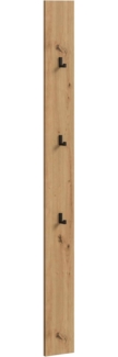 xonox. home – Garderobenpaneel Drive 16 x 160 x 6 cm in Artisan Oak Nachbildung – Flurgarderobe mit Haken & Ablage in Holzoptik – Wandpaneel zeitlos & flach gebaut für Diele & Eingangsbereich