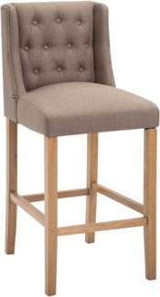 CLP Barhocker Cassandra Stoff mit gestepptem Bezug,taupe antik-hell