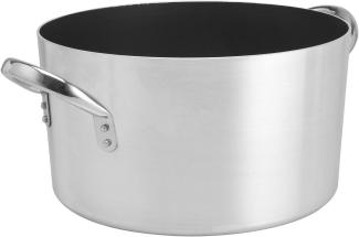 Pentole Agnelli Platinum Hohe Kasserolle aus Aluminium, mit 2 Griffen aus rostfreiem Stahl, Silber, 40 Liter