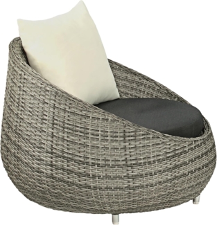 Dehner Gartenlounge-Set Lounge Sessel Avani, 95 x 97 x 76 cm, grau, stabiles, pulverbeschichtetes Aluminium-Gestell
