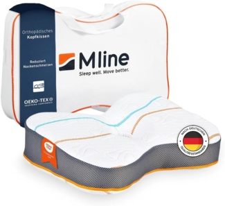 M line | Athletic Pillow | Orthopädisches Kopfkissen - Kissen Nackenschmerzen - Schmetterlingskissen mit optimaler Lüftung - 50 x 35 x 12 cm