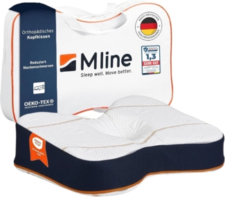 M line | Athletic Pillow | Orthopädisches Kopfkissen - Kissen Nackenschmerzen - Schmetterlingskissen mit optimaler Lüftung - 50 x 35 x 12 cm