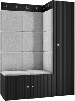 Garderoben-Set Kirtan Slim IX (Farbe: Schwarz, Abriamo 06)