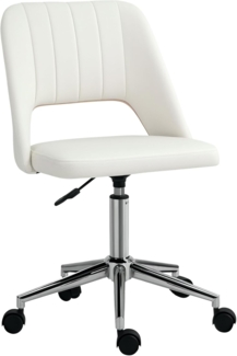 Vinsetto Bürostuhl Drehstuhl Schreibtischstuhl Höhenverstellbar 360° drehbar Jakobsmuschel-Form mit Nahtlinien-Design Schaumstoff Samtartiges Polyester Beige 49 x 54 x 79-91 cm