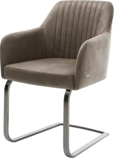 Freischwinger Greg-Flex Mikrofaser Taupe Vintage Freischwinger flach Graphit Taschenfederkern
