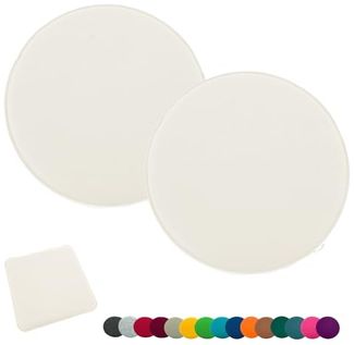 heimtexland ® Sitzkissen Set Filz Stuhlkissen Stuhlauflage Filzkissen Stuhl Polster Kissen Typ631 2er Set 35 cm Rund Wollweiß