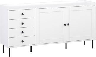 Kommode Ido Sideboard 151x40x80cm weiß 2-türig