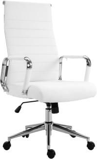 SVITA Elegance Comfort Bürostuhl Kunstleder weiß Schreibtischstuhl Drehstuhl